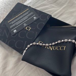 Unisex cernucci white Gold crystal ball bracelet